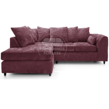 (Purple, 4 Seater Left Hand Facing Corner) Monaco Chenille Fabric Corner Sofa Range
