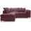 (Purple, 4 Seater Left Hand Facing Corner) Monaco Chenille Fabric Corner Sofa Range 1