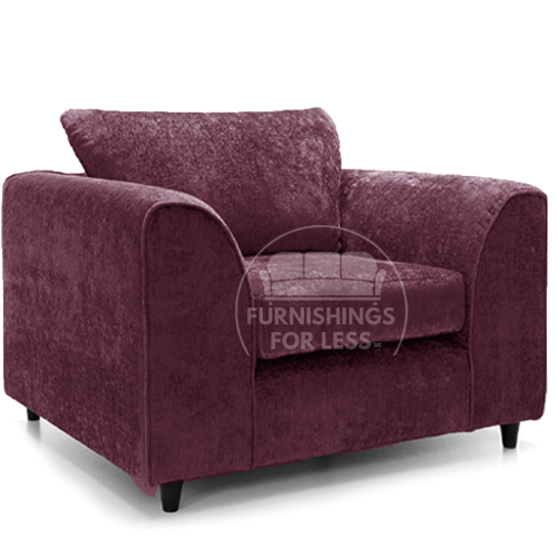 (Purple, Armchair) Monaco Chenille Fabric Corner Sofa Range