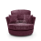 (Purple, Swivel Chair) Monaco Chenille Fabric Corner Sofa Range 1