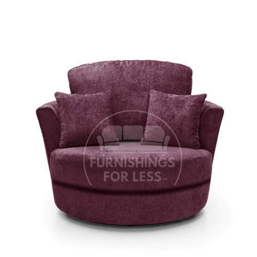 (Purple, Swivel Chair) Monaco Chenille Fabric Corner Sofa Range