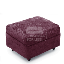 (Purple, Footstool) Monaco Chenille Fabric Corner Sofa Range