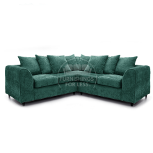 (Teal, 5 Seater Symmetrical Corner) Monaco Chenille Fabric Corner Sofa Range