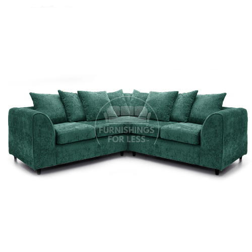 (Teal, 5 Seater Symmetrical Corner) Monaco Chenille Fabric Corner Sofa Range