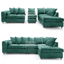 (Teal, 5 Seater Right Hand Facing Corner) Monaco Chenille Fabric Corner Sofa Range