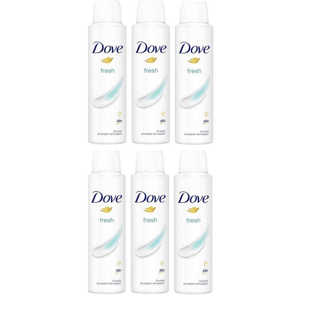 Dove Fresh Anti-Perspirant Deodorant 48Hr Protection Spray 6 x 150ml