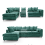 (Teal, 5 Seater Left Hand Facing Corner) Monaco Chenille Fabric Corner Sofa Range 1