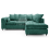 (Teal, 4 Seater Right Hand Facing Corner) Monaco Chenille Fabric Corner Sofa Range 1