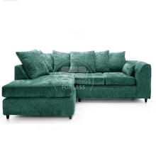 (Teal, 4 Seater Left Hand Facing Corner) Monaco Chenille Fabric Corner Sofa Range