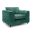 (Teal, Armchair) Monaco Chenille Fabric Corner Sofa Range 1