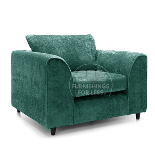 (Teal, Armchair) Monaco Chenille Fabric Corner Sofa Range