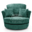 (Teal, Swivel Chair) Monaco Chenille Fabric Corner Sofa Range 1
