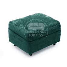 (Teal, Footstool) Monaco Chenille Fabric Corner Sofa Range
