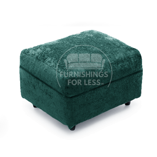 (Teal, Footstool) Monaco Chenille Fabric Corner Sofa Range