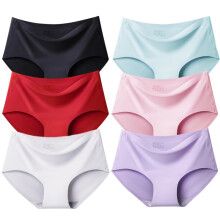 (Set 1, 6pcs) 6pcs Womens Panties Underwear Cozy Briefs Breathable Silk Satin