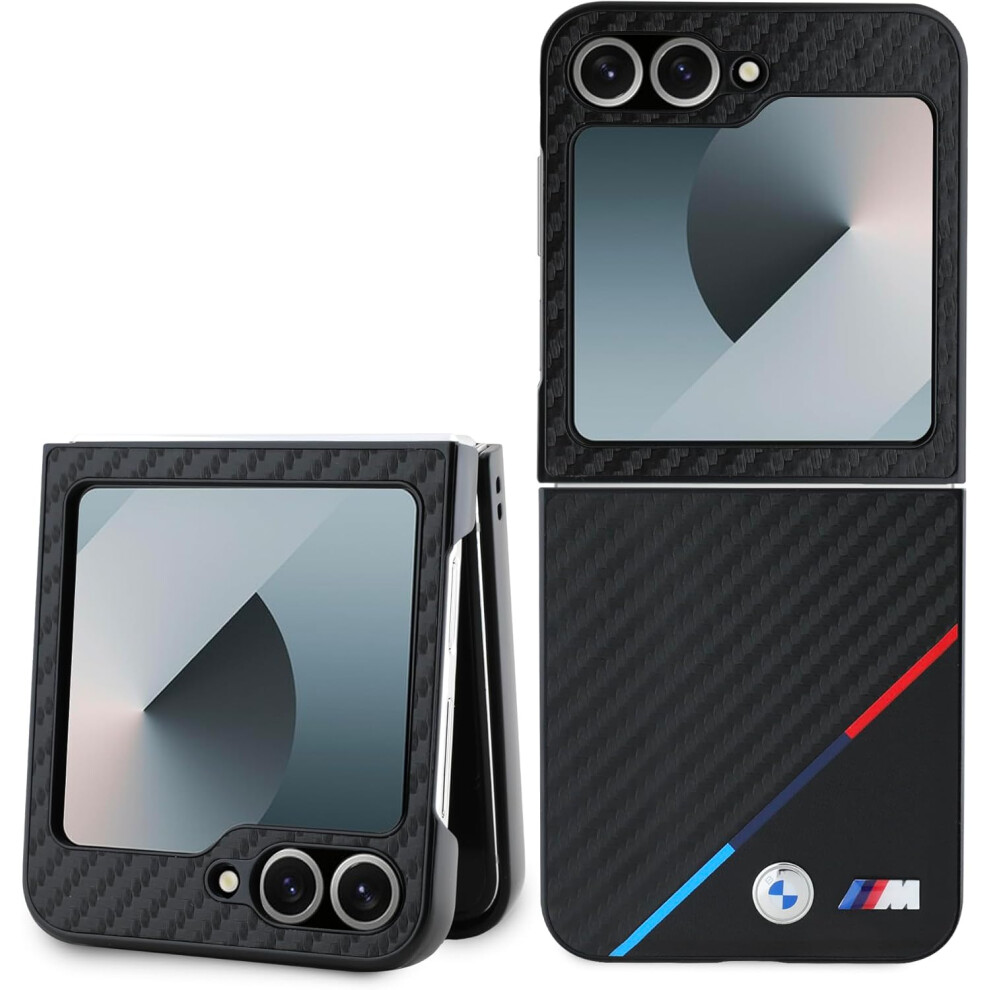 BMW Carbon Tricolour Case with MagSafe for Samsung Galaxy ZFlip6 Black