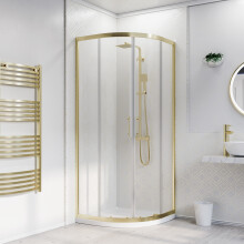 Nes Home 800 x 800mm Quadrant Corner Shower Enclosure Brushed Brass