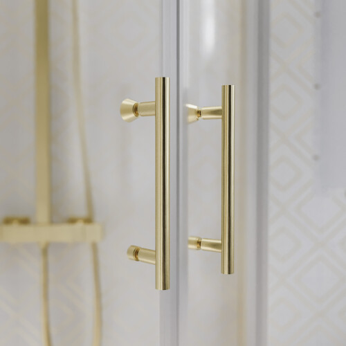 NES Home Nes Home 800 x 800mm Quadrant Corner Shower Enclosure Brushed Brass 2