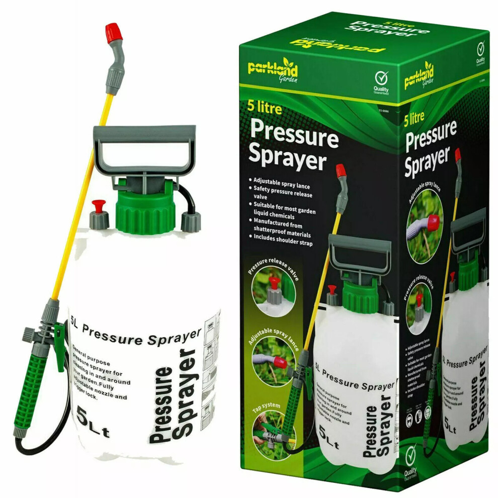 5L GARDEN PRESSURE SPRAYER WEED KILLER CHEMICAL WATER SPRAY BOTTLE