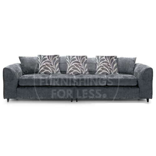 (Grey, 4 Seater) Zink Chenille Corner Sofa Range - 2 Colours