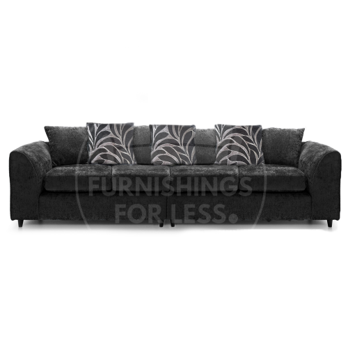 (Black, 4 Seater) Zink Chenille Corner Sofa Range - 2 Colours