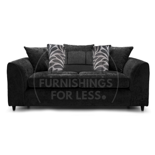 (Black, 3 Seater) Zink Chenille Corner Sofa Range - 2 Colours