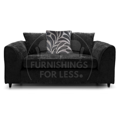 (Black, 2 Seater) Zink Chenille Corner Sofa Range - 2 Colours