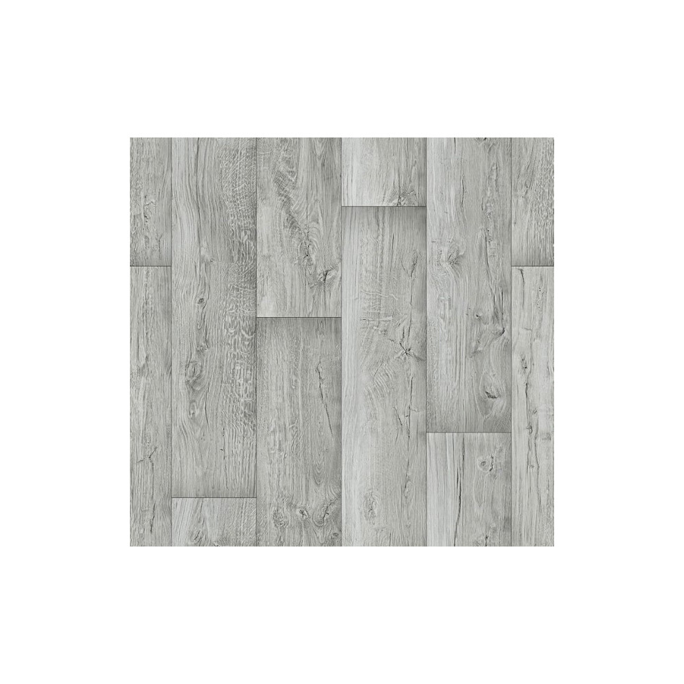 (2m, 2.5m) Grey Wood Plank Effect Vinyl Flooring