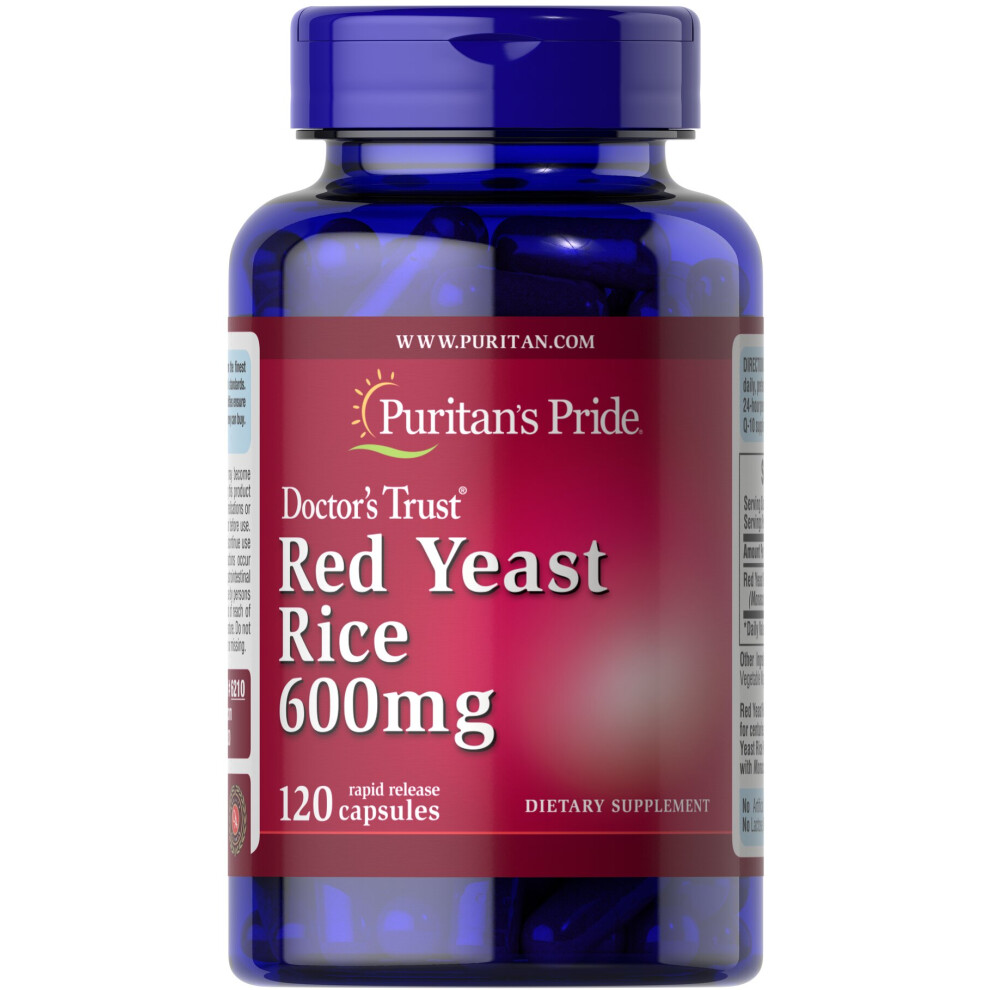 PURITAN'S PRIDE  Red Yeast Rice 600 mg, 120 Capsules, Rapid Release