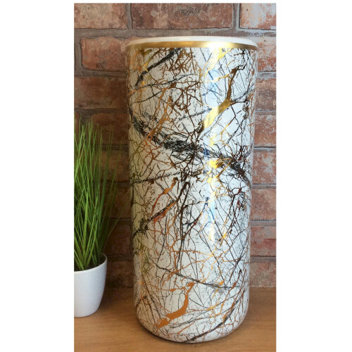(Gold and Black) Ceramic Umbrella / Stick Stand Large Vase