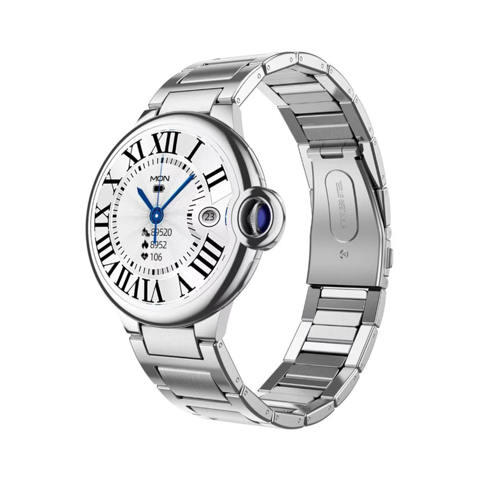 Chronus Smartwatch With Bluetooth Calling, Heart Rate Monitoring, And Fashionable Design(Silver) Silver 6976918013545