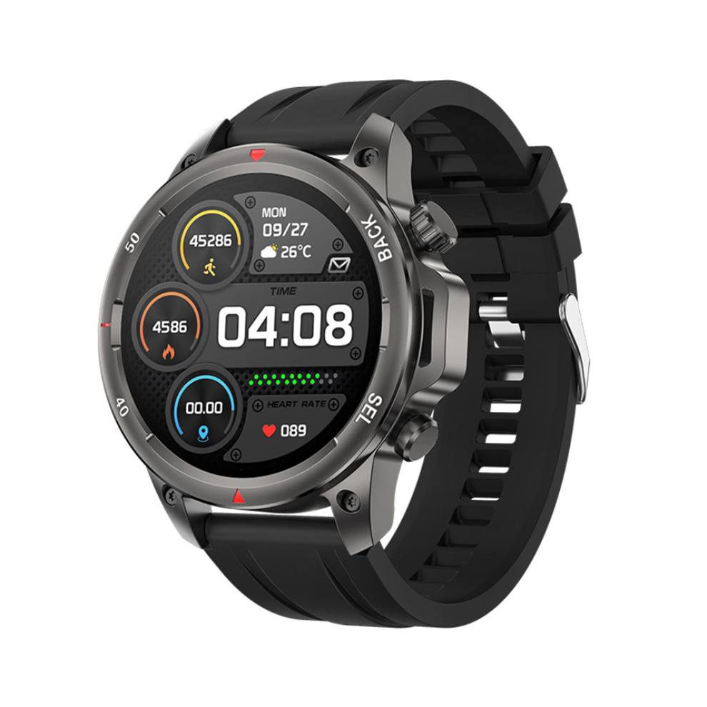 Chronus Smartwatch With Bluetooth Calling, Heart Rate, Blood Oxygen, Blood Pressure Monitoring, Flashlight, Compass, And Sports Modes(Black) Black 6976918013392