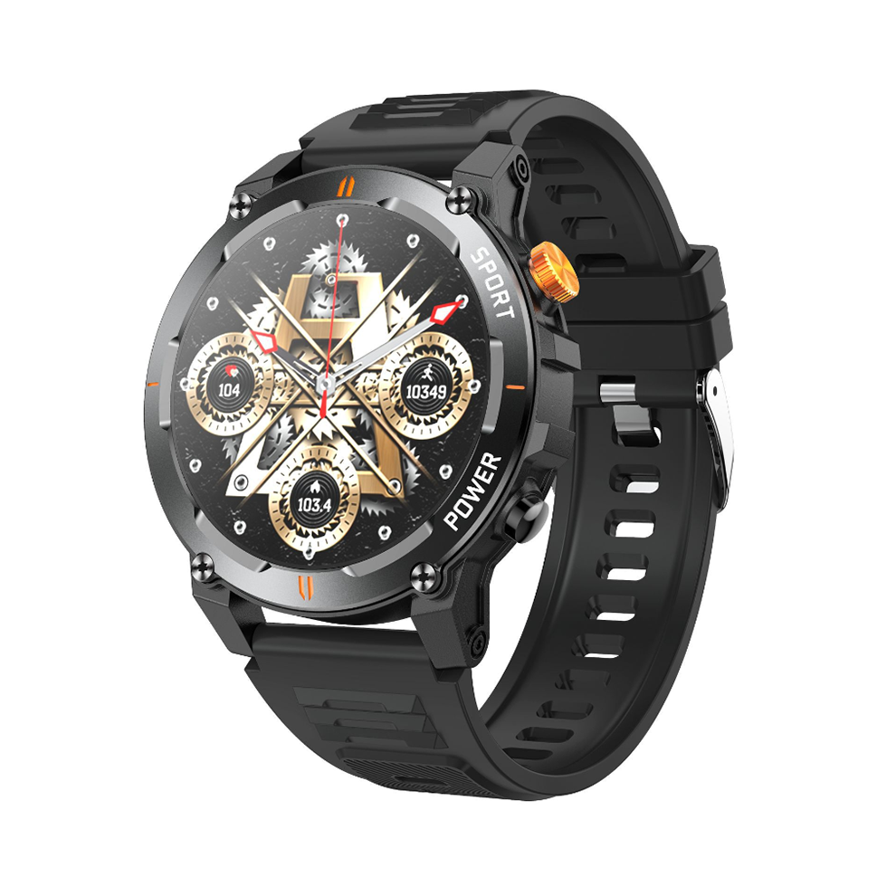 Chronus Smartwatch With Flashlight, Outdoor Sports, Bluetooth Calling, Multi-Function, Heart Rate Monitoring(Black) Black 6976918013606