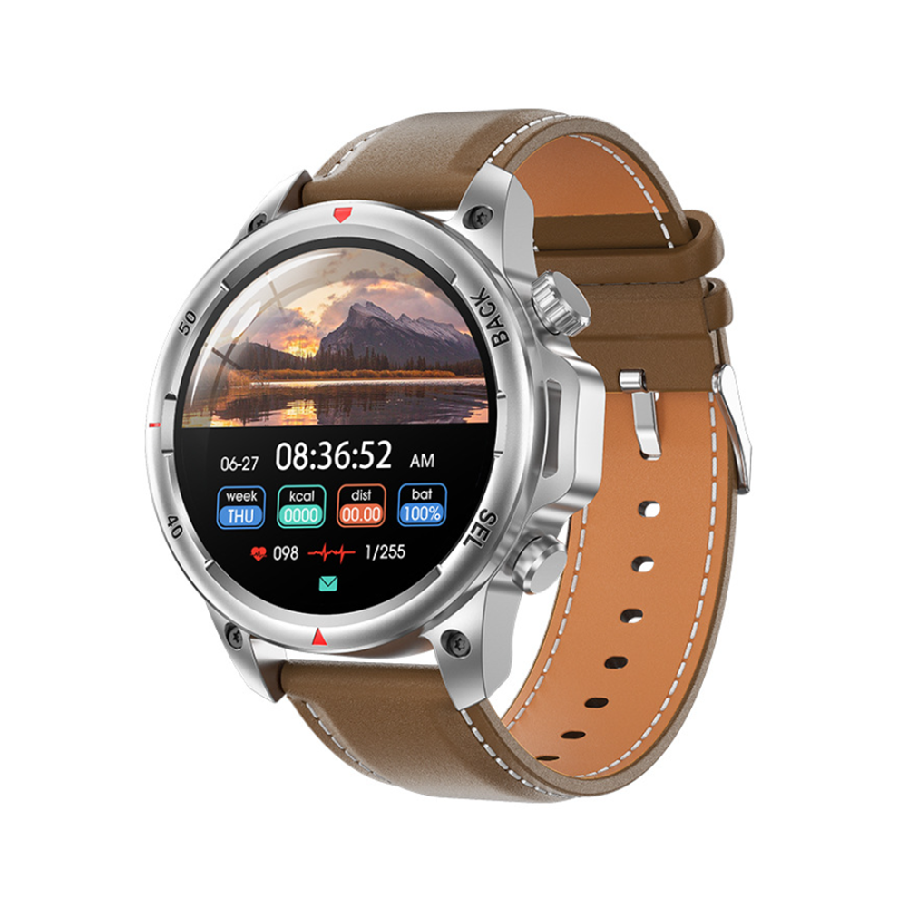 Chronus Smartwatch With Bluetooth Calling, Heart Rate, Blood Oxygen, Blood Pressure Monitoring, Flashlight, Compass, And Sports Modes(Brown) Brown 6976918013422