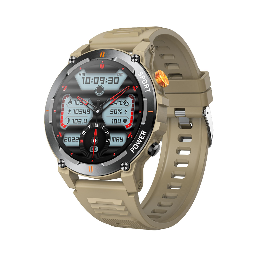 Chronus Smartwatch With Flashlight, Outdoor Sports, Bluetooth Calling, Multi-Function, Heart Rate Monitoring(Brown) Brown 6976918013620