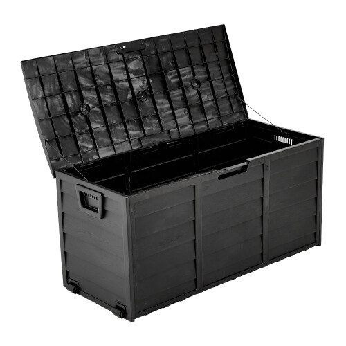 290L Garden Storage Deck Box with Wheels 112 x 49 x 54cm 2