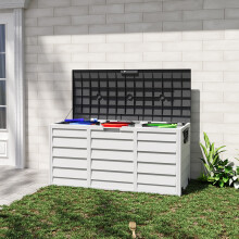 290L Waterproof Lockable Outdoor Garden Storage Box with Wheels