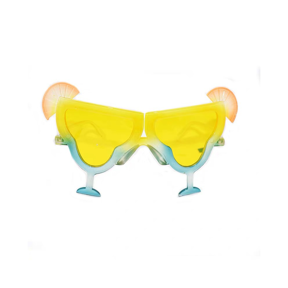 (Lemon Yellow) Hawaiian Cup Cocktail Party Glasses Funny Sunglasses Celebration Festive Prop