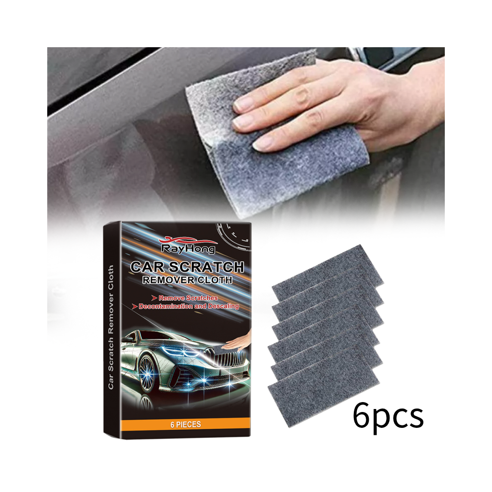 Veishet 6Pcs Nano Sparkle Car Cloth Remove Scratches Restoration Tool Vehicle Paint Care
