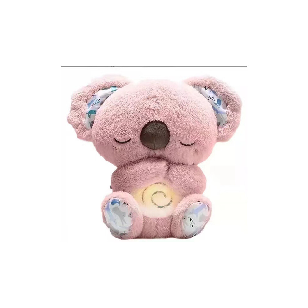 (Pink Double ) Relief Anxiety Plush Toys Cute Koala Breathing Musical Soothing Doll Sleep Toy