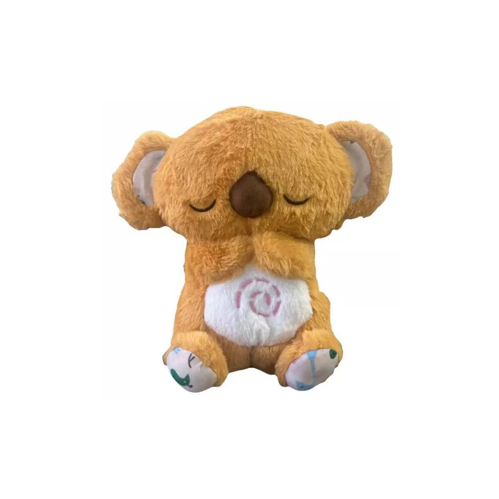 (Brown Double ) Relief Anxiety Plush Toys Cute Koala Breathing Musical Soothing Doll Sleep Toy