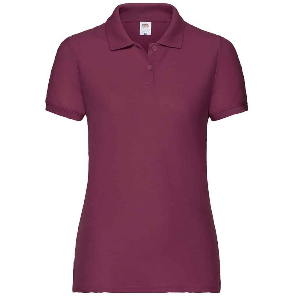 (M, Burgundy) Fruit of the Loom Womens/Ladies Lady Fit PiquÃ© Polo Shirt