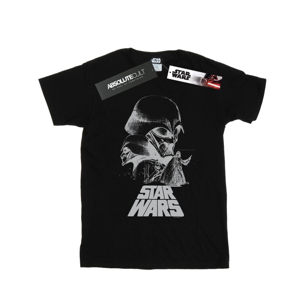 Darth Vader Sketch Cotton Boyfriend T-Shirt