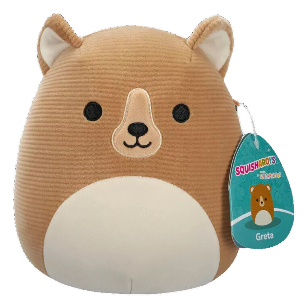 Squishmallows Greta The Corduroy Grizzly Bear Squisharoys 7.5" Plush Brown