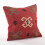 SARO  20 in. Square Kilim Design Down Filled Throw Pillow - Red 1