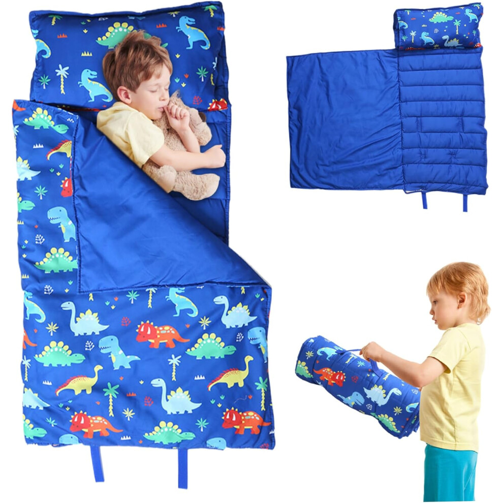 (dinosaur) Children's nap mat, sleeping bag, cotton cartoon animal sleeping bag, children's clip cotton anti kick warm sleeping bag mat