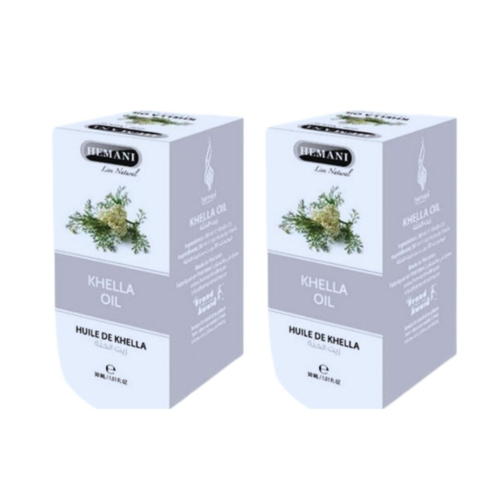 Hemani Khella Herbal Oil 30ml Pack Of 2 |Support Healthy Digestion |Overall Health & Wellness |Relaxing Aroma |Aromatherapy & Essential Oil