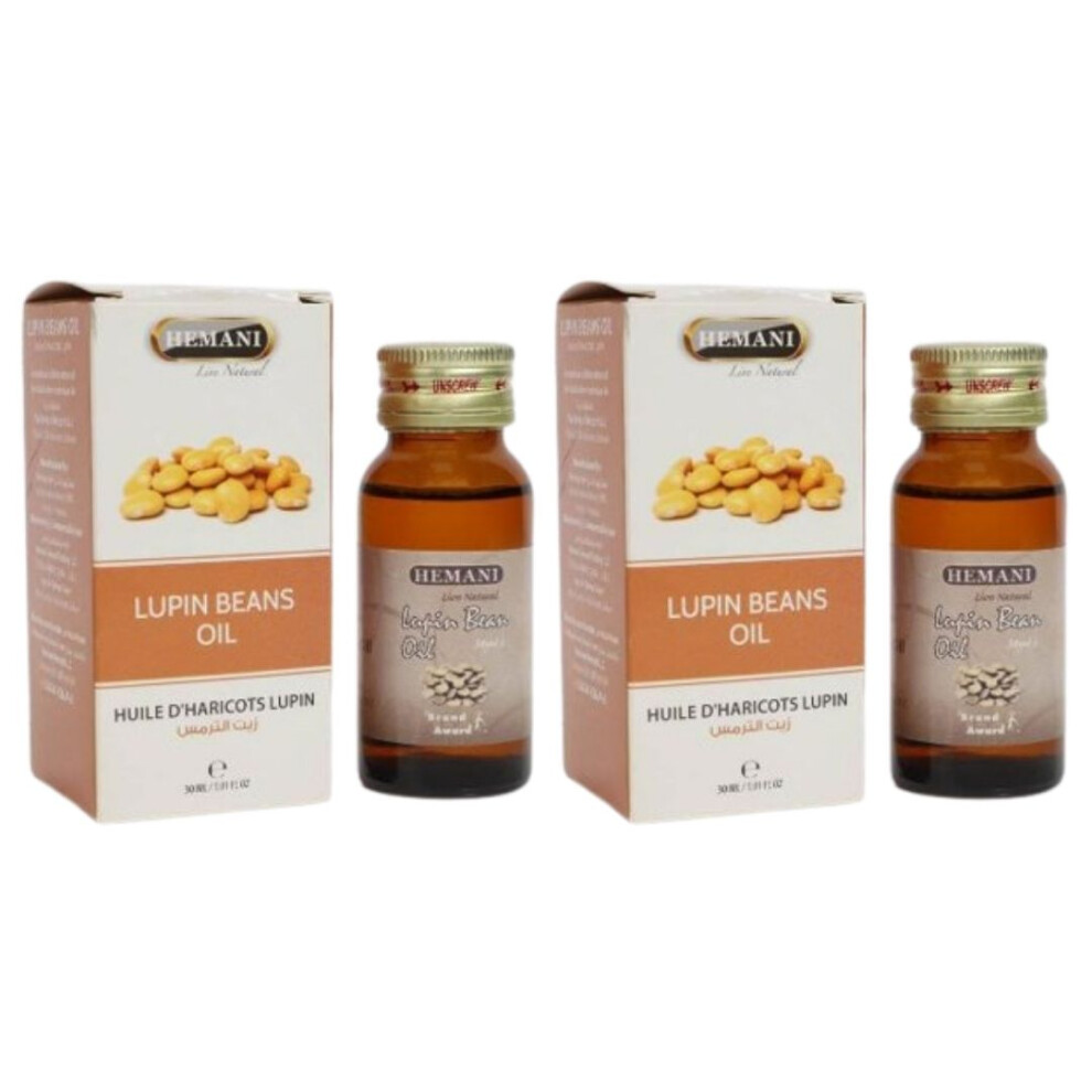 Hemani Lupin Bean Herbal Oil 30ml Pack Of 2 |Sources of Dietary Fiber |Good for Diabetic Patients |Reduce Blood Pressure |Essential & Multipurpose Oil