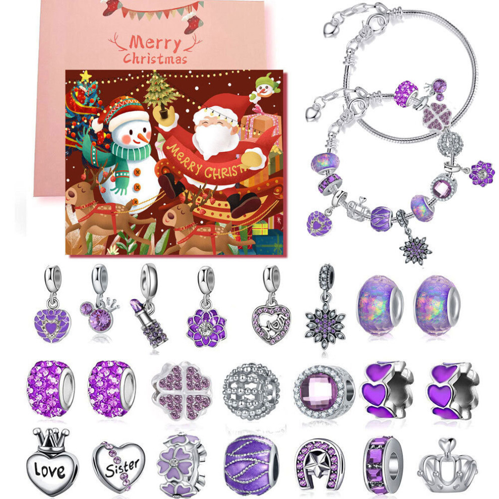 (A2) Advent Calendar 2024 Advent Calendar -24 Day, Bracelet - Christmas Countdown Gifts For Girls Boys Kids Adults And Teenagers