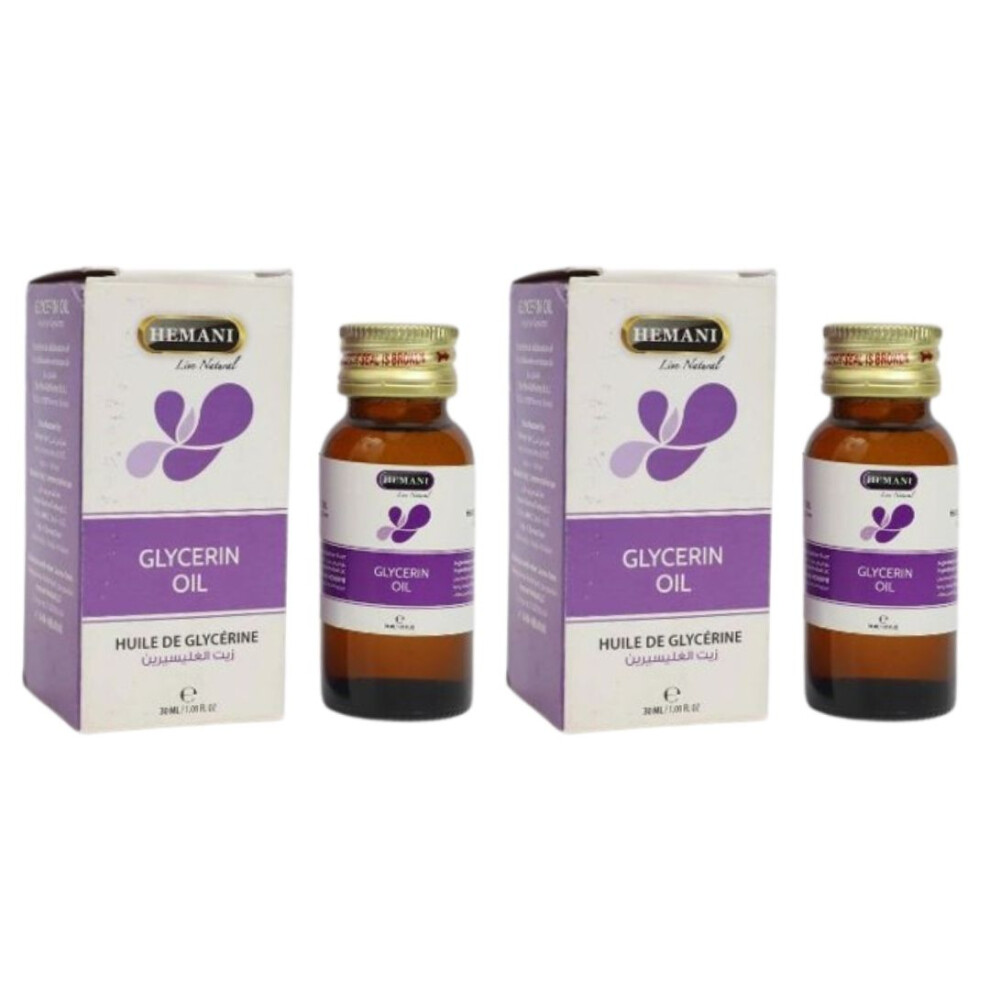 Hemani Glycerin Herbal Oil 30ml Pack Of 2 |Skin Moisturizing Properties |Soft & Smooth Skin |Instant Relief From Dry Skin |Face & Body Massage Oil